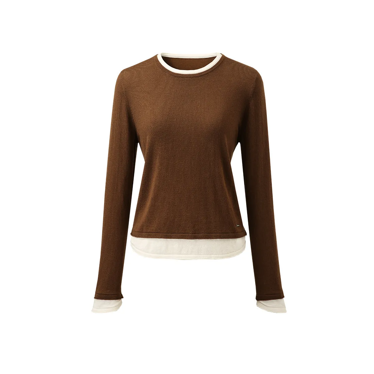 100% Wool Chic Layered Look Sweater for Women