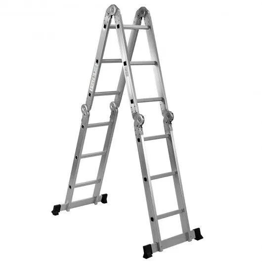 12.5' 12-Step Multi Purpose Aluminum Folding Scaffold Ladder