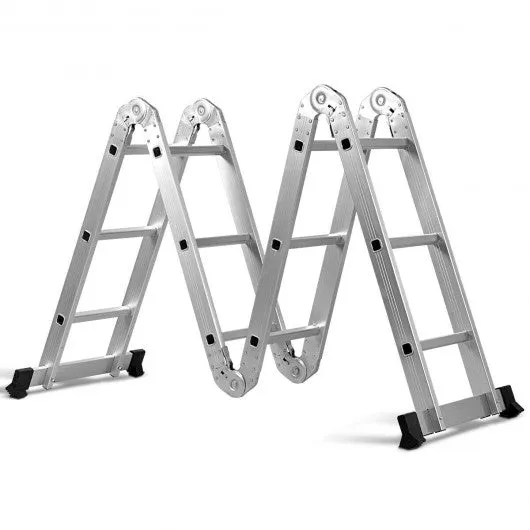 12.5' 12-Step Multi Purpose Aluminum Folding Scaffold Ladder