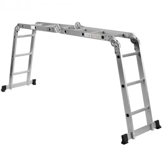 12.5' 12-Step Multi Purpose Aluminum Folding Scaffold Ladder