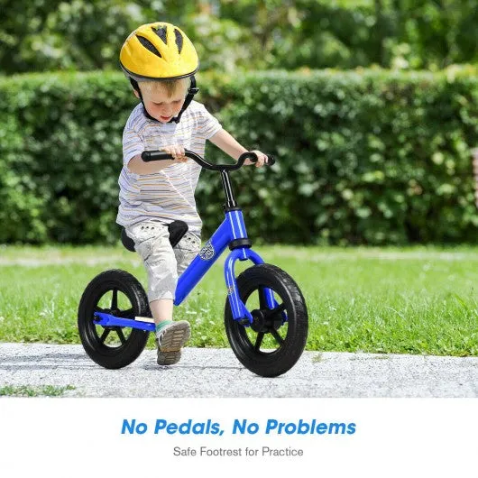 12" Kids No Pedal Balance Bike with Adjustable Seat-Blue