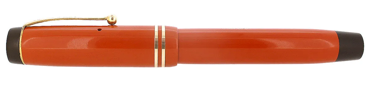 1934 PARKER ORANGE DUOFOLD SENIOR STREAMLINE FOUNTAIN PEN & PENCIL SET RESTORED