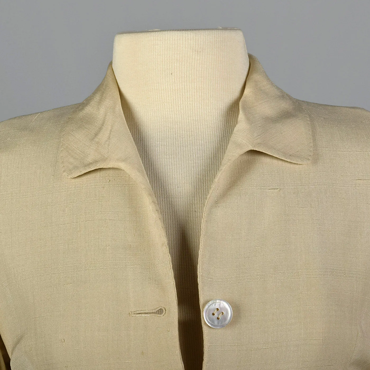 1940s Beige Two Piece Skirt Suit