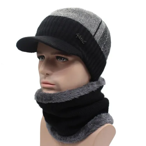 2 Piece Wool Beanie Cap and Scarf