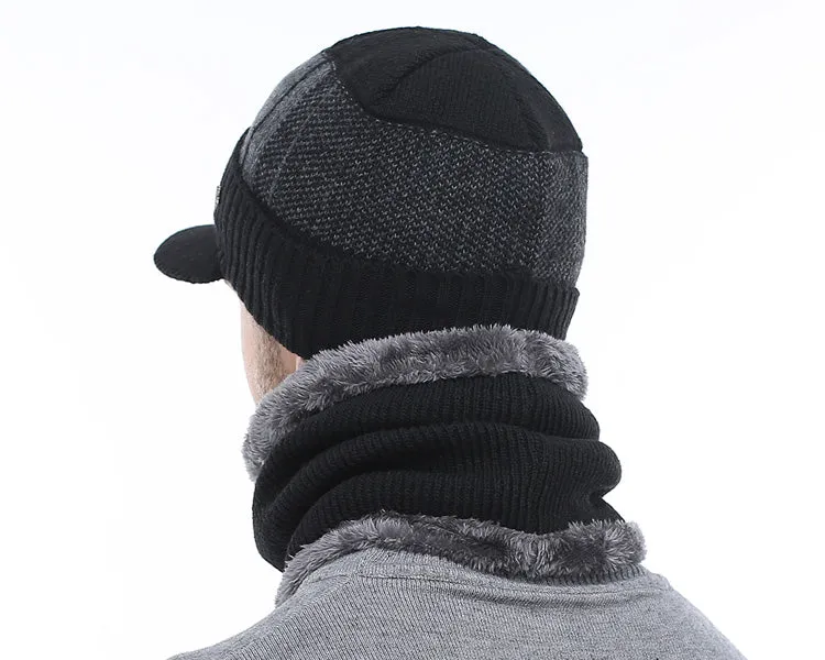 2 Piece Wool Beanie Cap and Scarf