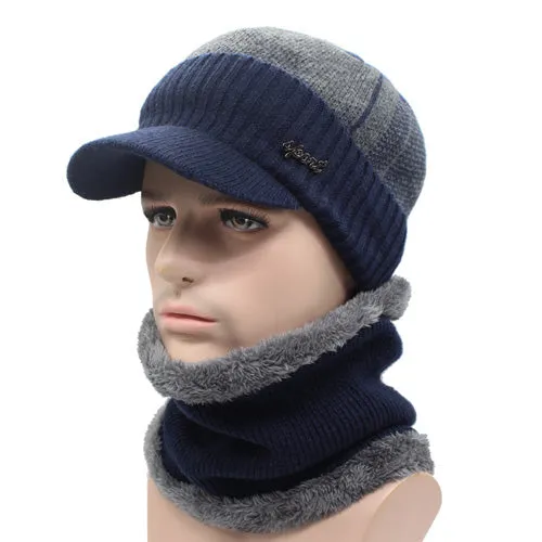 2 Piece Wool Beanie Cap and Scarf