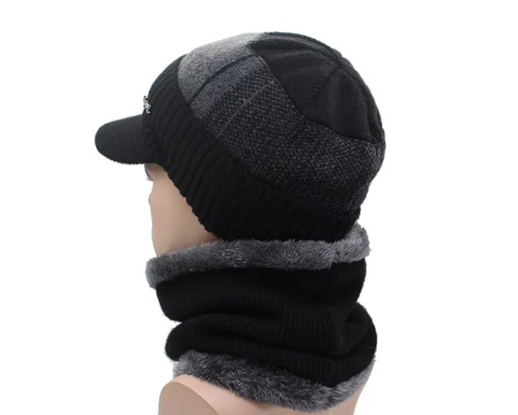 2 Piece Wool Beanie Cap and Scarf