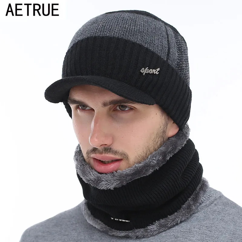 2 Piece Wool Beanie Cap and Scarf