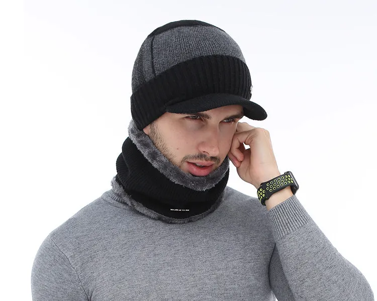 2 Piece Wool Beanie Cap and Scarf