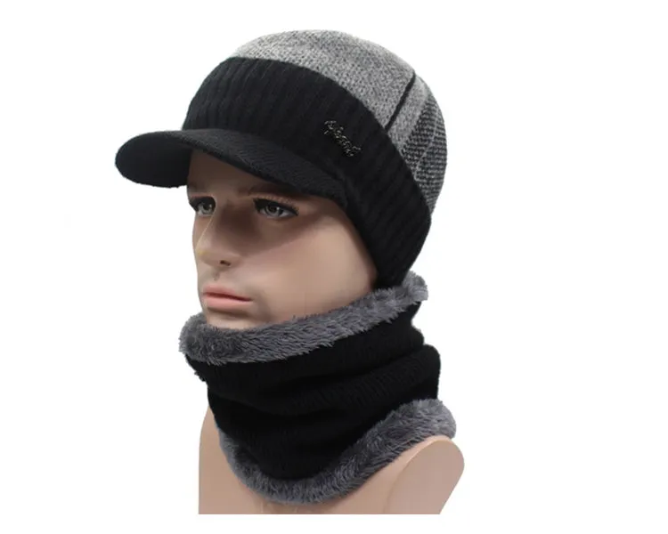 2 Piece Wool Beanie Cap and Scarf