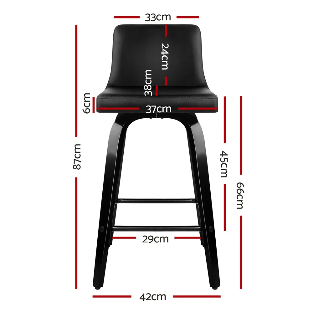 2x Wooden Leg Bar Stool Set Kitchen High Chair Seating Home Office Cafe