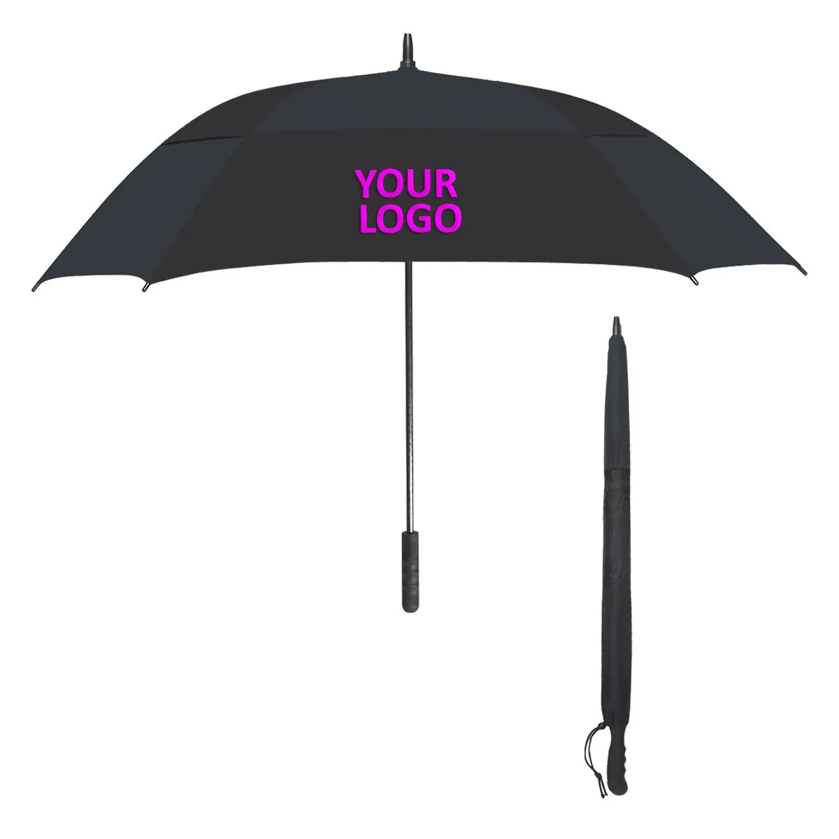 60" Arc Square Umbrella, Black