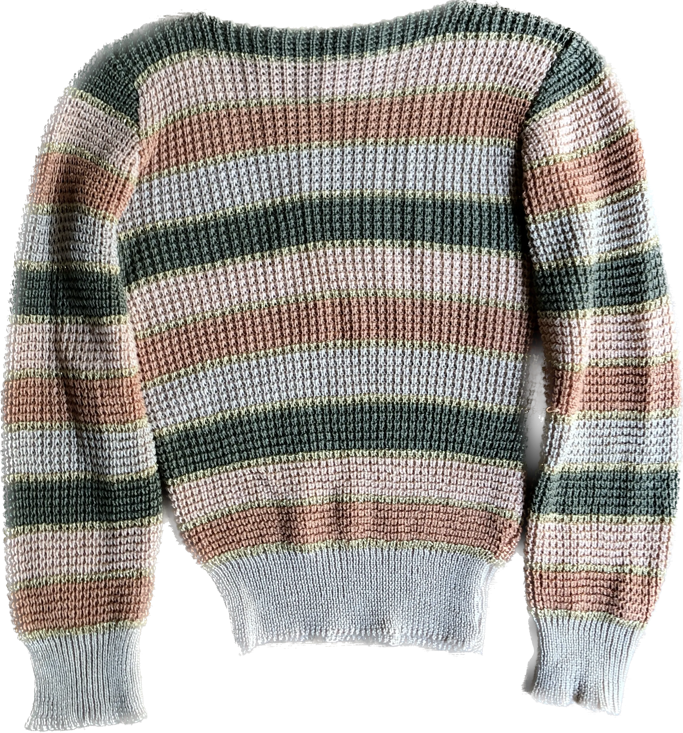 80s Bago USA Tinsel Pastels Striped Sweater      S