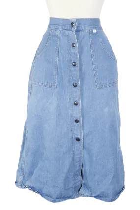 80s Sportwear Int. Denim Snap Front Skirt    w24