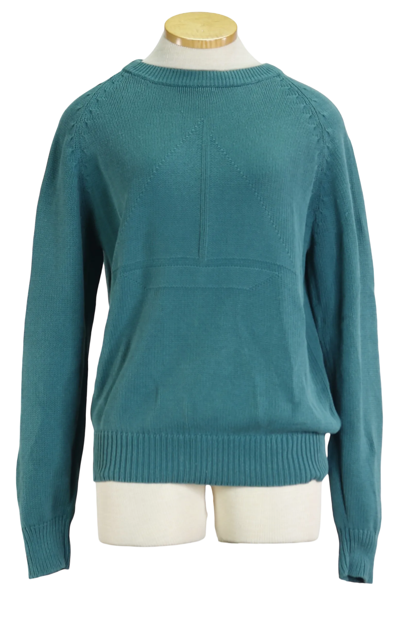 80s Teal Sailboat Knit Sweater      S