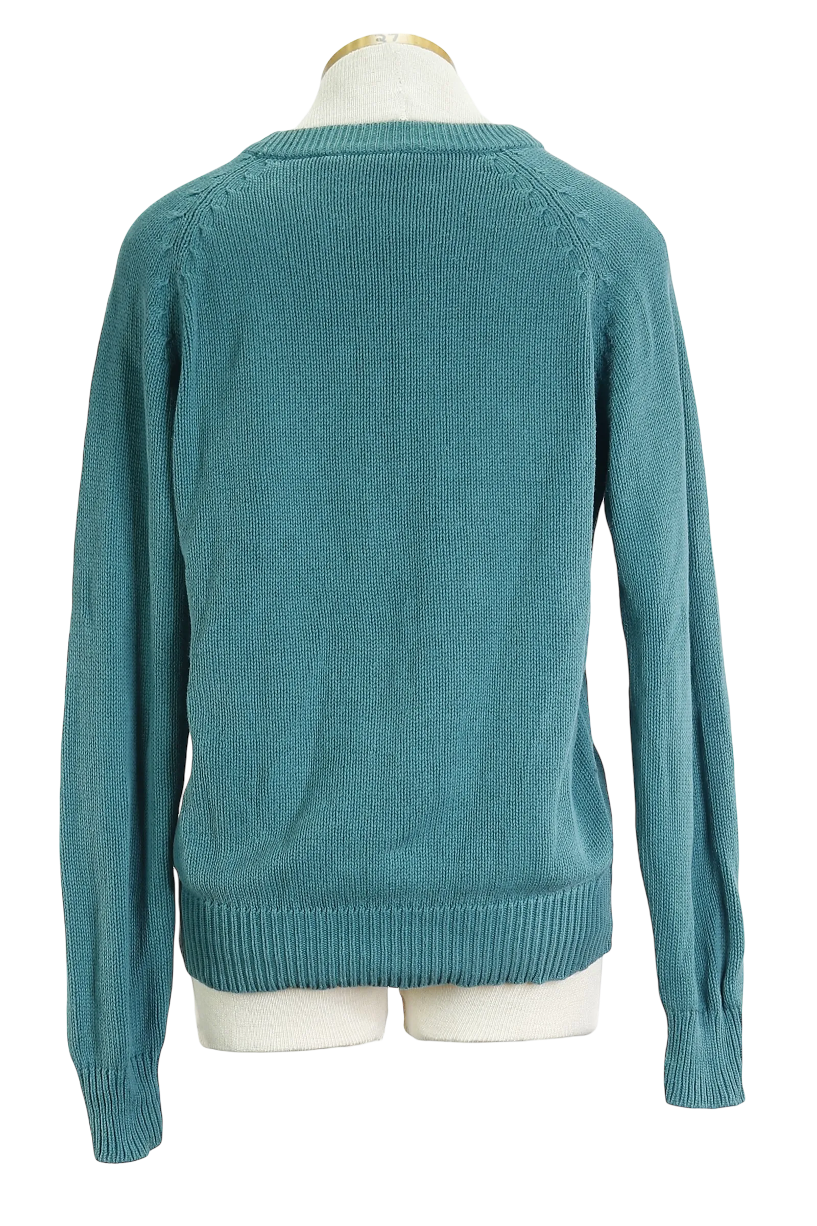 80s Teal Sailboat Knit Sweater      S