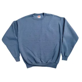 90's Vintage Hanes Plain Blank Blue Sweatshirt Crewneck