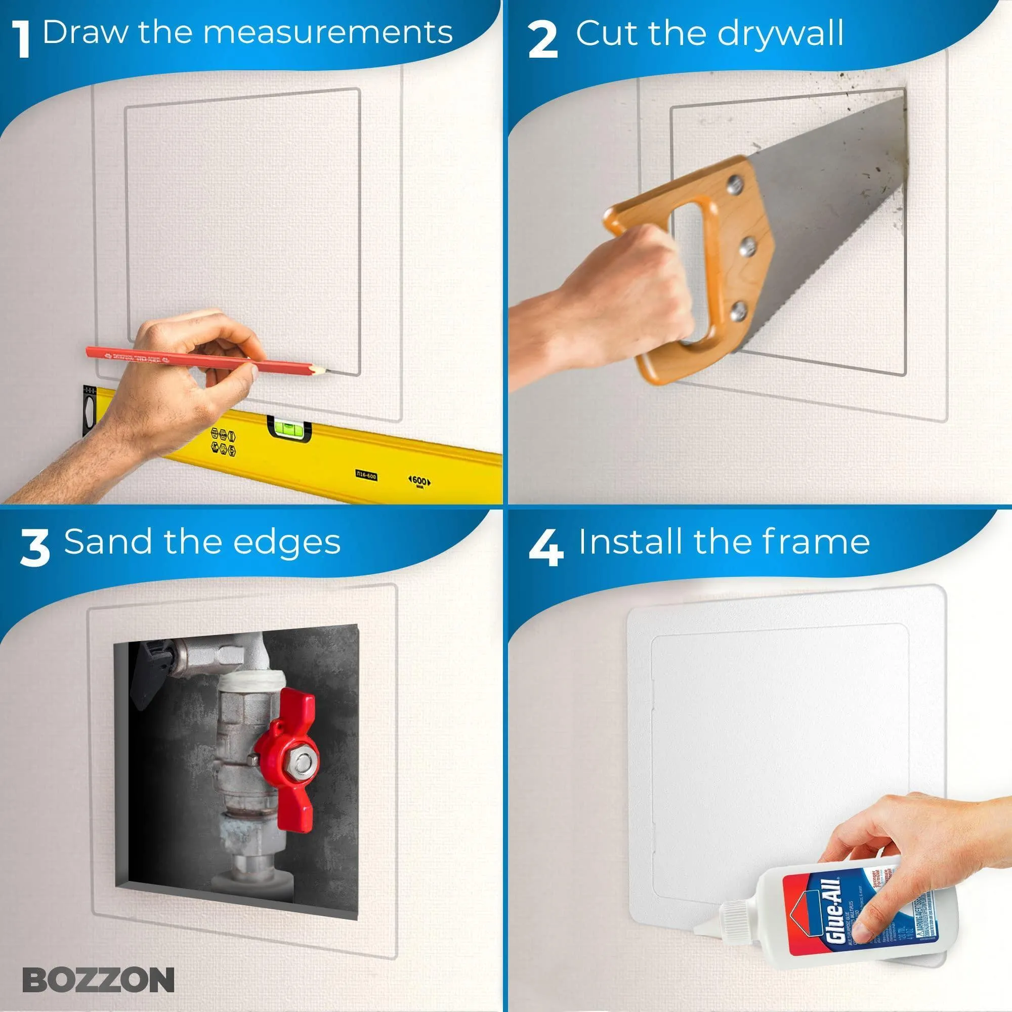 Access Panel for Drywall 10x10 inch Wall Hole Cover Access Door Plastic White