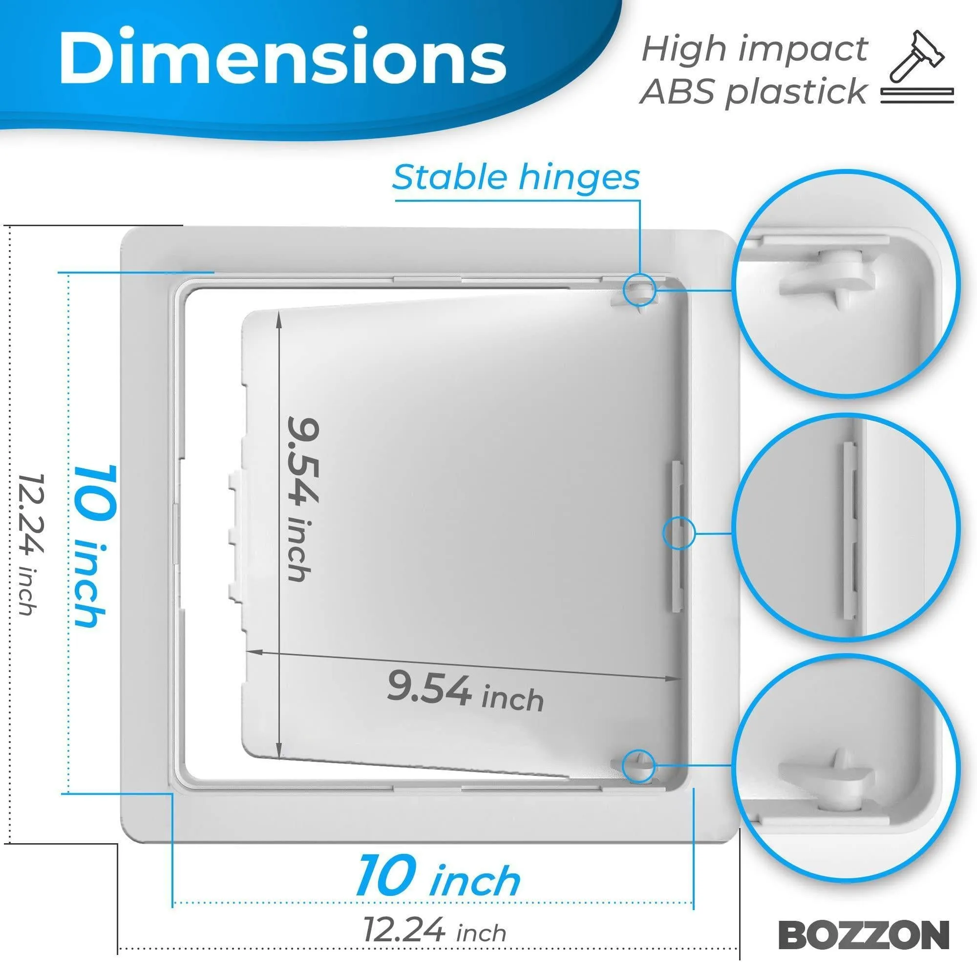 Access Panel for Drywall 10x10 inch Wall Hole Cover Access Door Plastic White