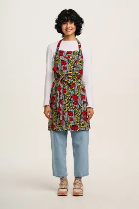 Ada - Cotton Apron in Poppy Comic Print