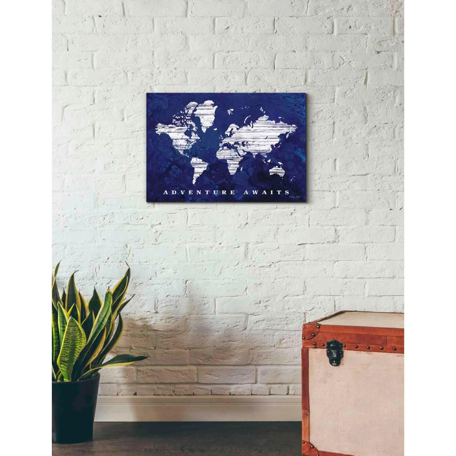 'Adventure Awaits Map' by Cindy Jacobs, Giclee Canvas Wall Art