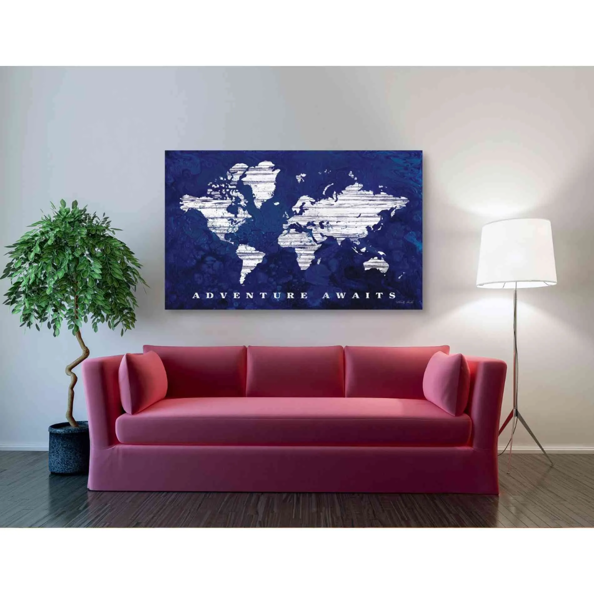 'Adventure Awaits Map' by Cindy Jacobs, Giclee Canvas Wall Art