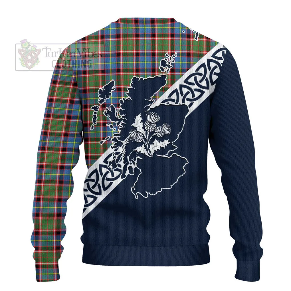 Aikenhead Tartan Ugly Sweater Featuring Thistle and Scotland Map