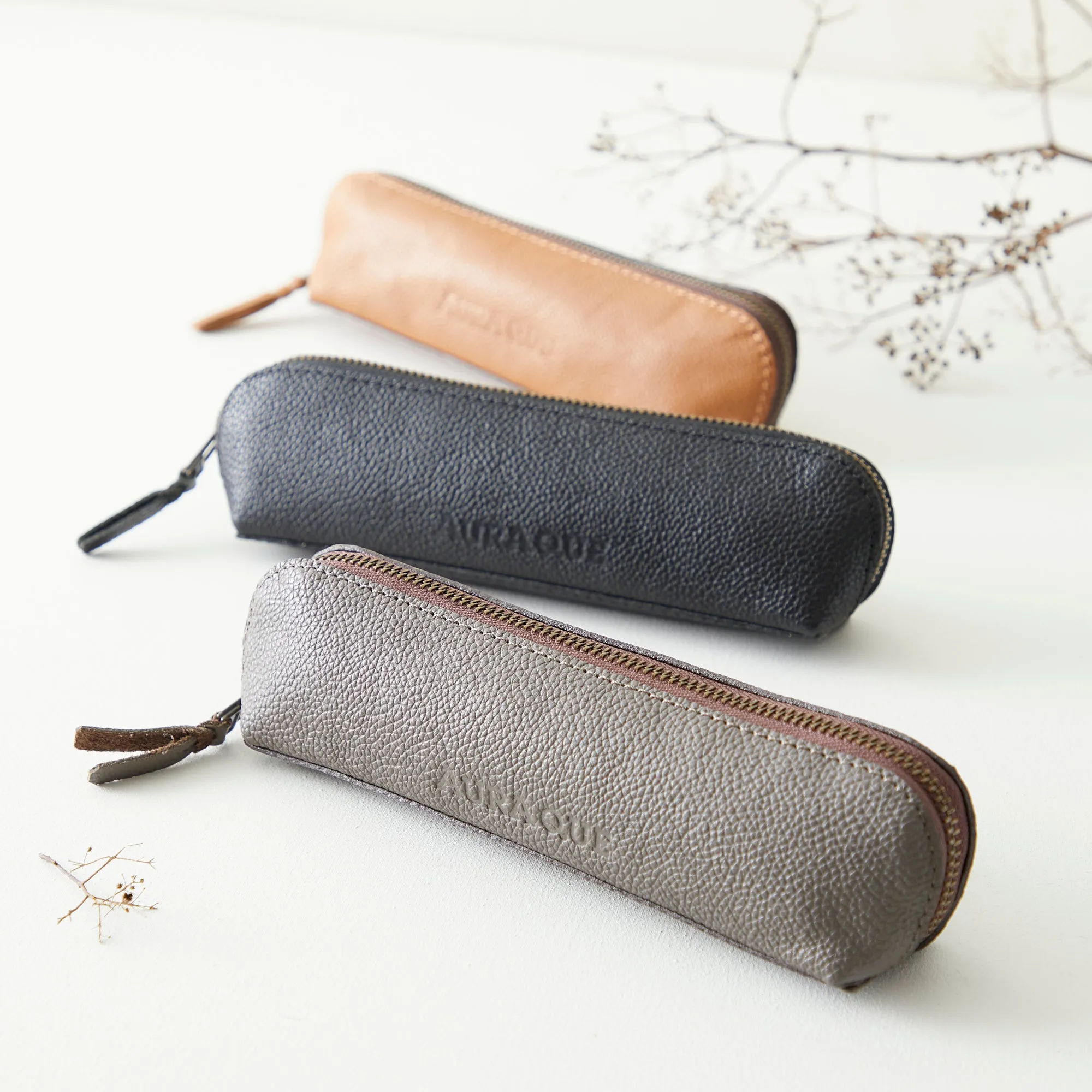 ALI Handcrafted Leather Slimline Pencil Case