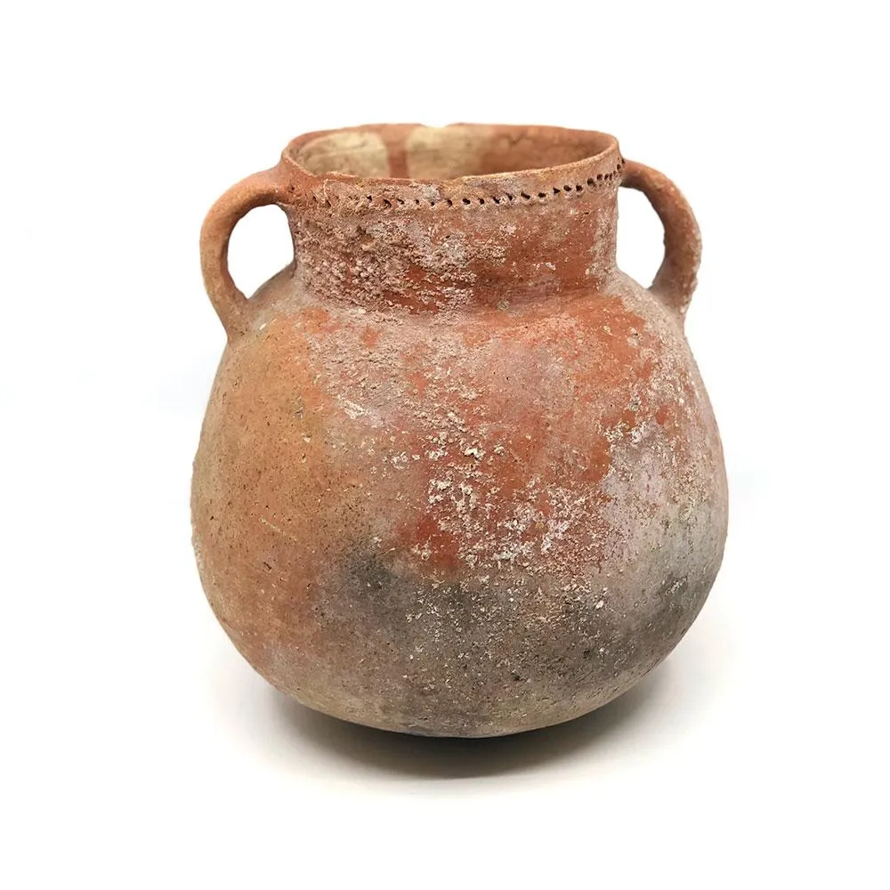 An Early Canaanite Clay Double-Handled Vessel,  Early Bronze Age, ca. 3100 - 2900 BCE