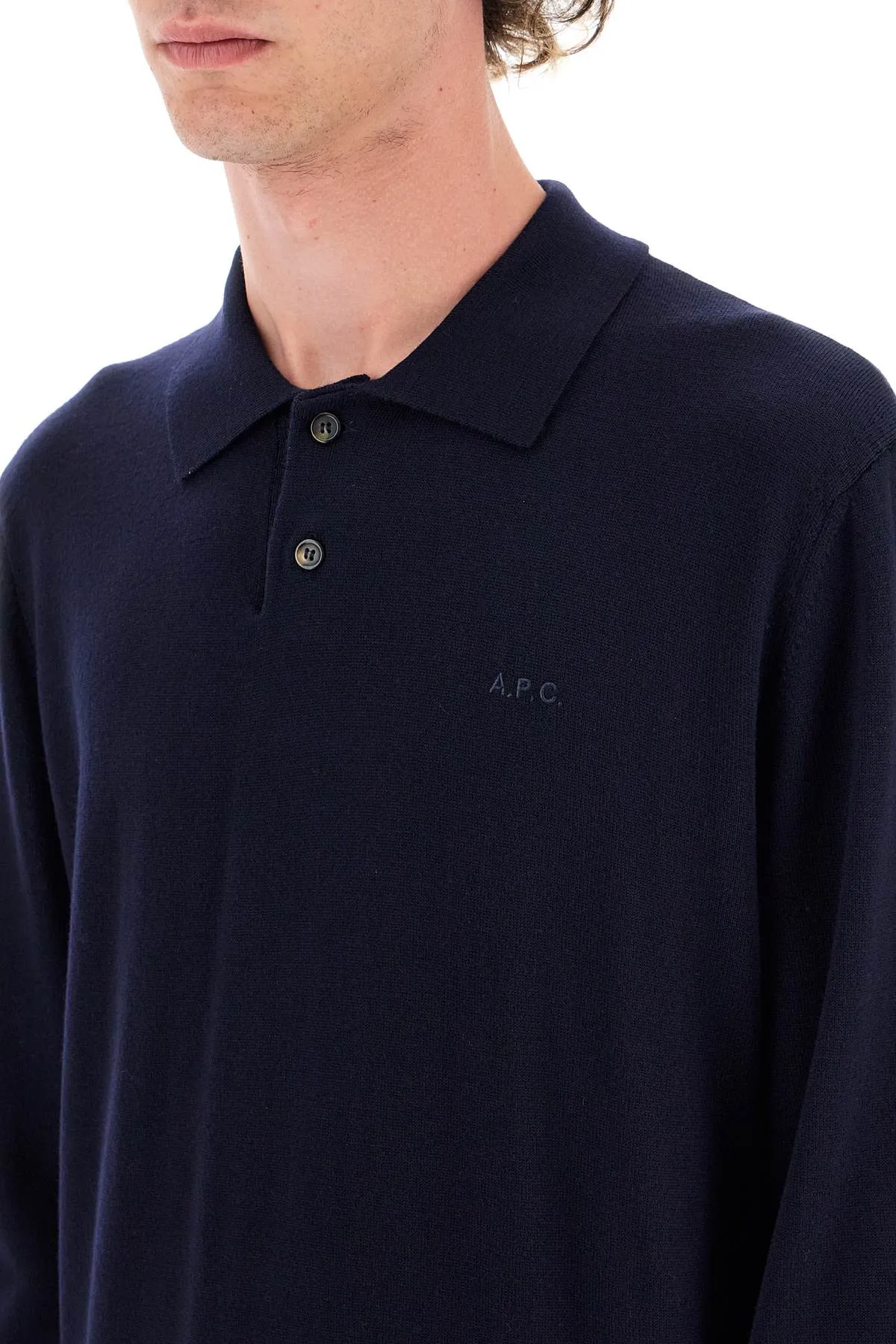 A.P.C. Jacob Wool Pullover Polo Sweater