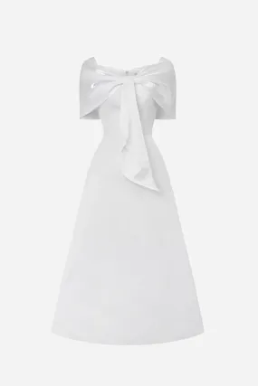 Ariana A-line Off-Shoulder Taffeta Cotton Ankle Length Dress