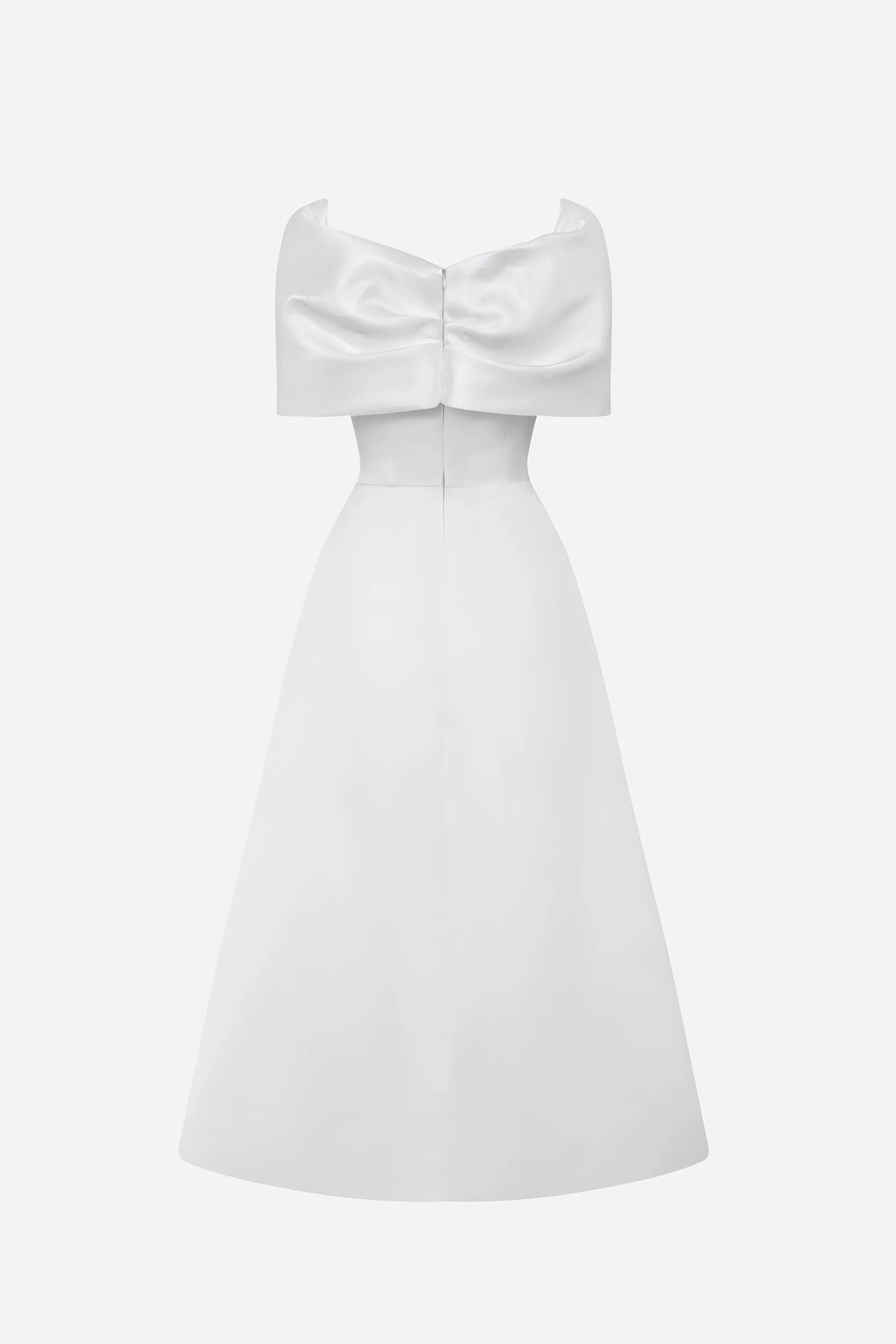 Ariana A-line Off-Shoulder Taffeta Cotton Ankle Length Dress