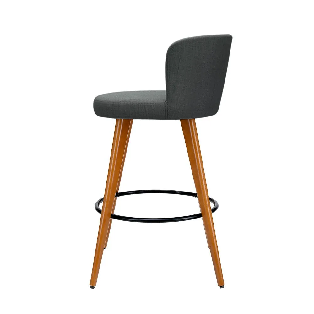 Artiss 4x Wooden Bar Stools Modern Bar Stool Kitchen Dining Chairs Cafe Charcoal