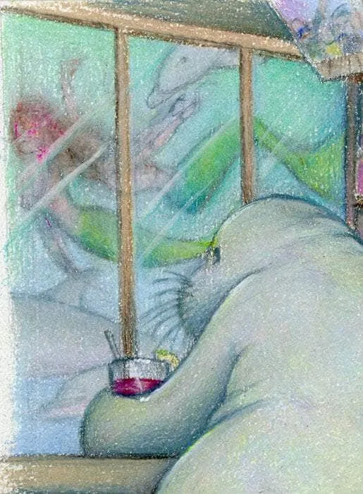 Auction Closed "The Lonely Manatee" Original Pencil by Steve Diossy