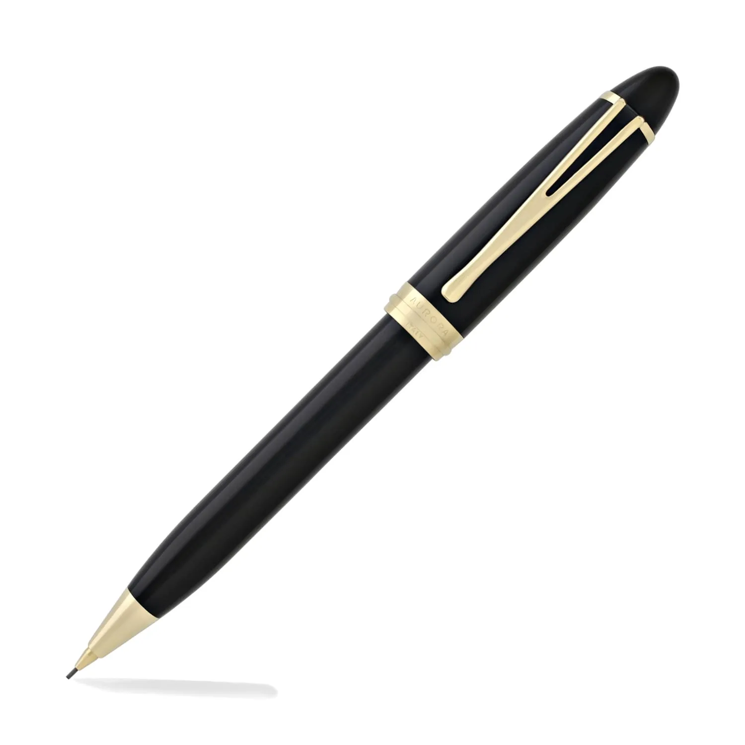 Aurora Ipsilon Deluxe Mechanical Pencil in Black with Gold Trim - 0.7mm