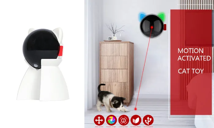 Automatic Cat Toy USB Rechargeable Red Dot LED Pointer