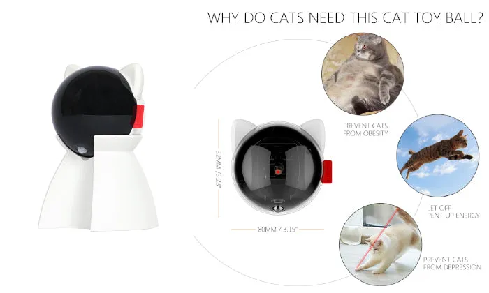 Automatic Cat Toy USB Rechargeable Red Dot LED Pointer