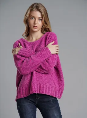 Autumn and Winter Pullover Backless Bat Sleeve Sweater