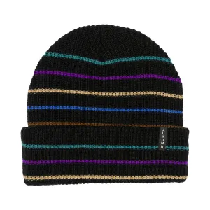 Autumn Multi Stripe Beanie - Black