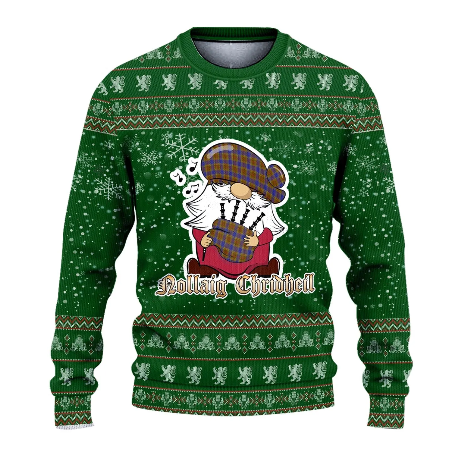 Balfour Clan Christmas Family Ugly Sweater with Funny Gnome Playing Bagpipes