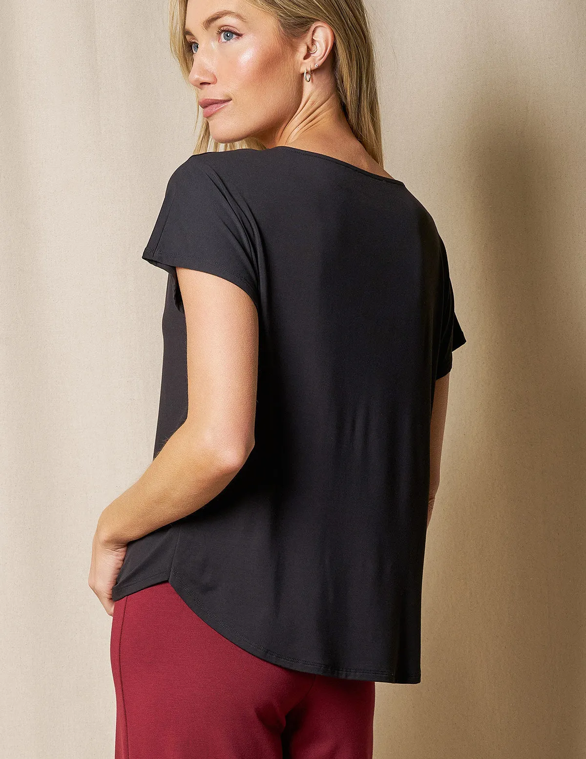 Bamboo Dolman Tee - Black