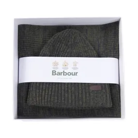 Barbour Crimdon Beanie and Scarf Gift Set MGS0019 - Olive