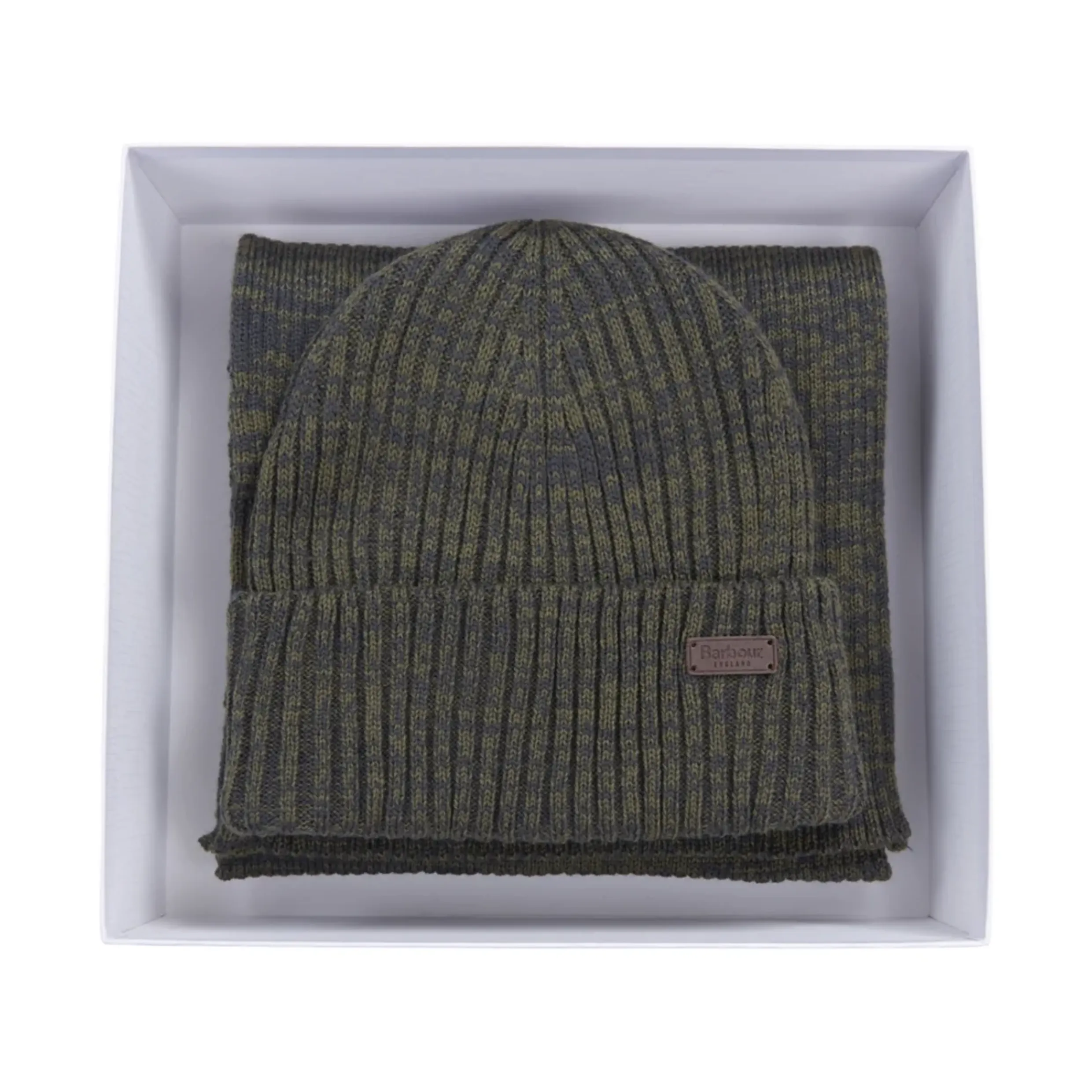 Barbour Crimdon Beanie and Scarf Gift Set MGS0019 - Olive