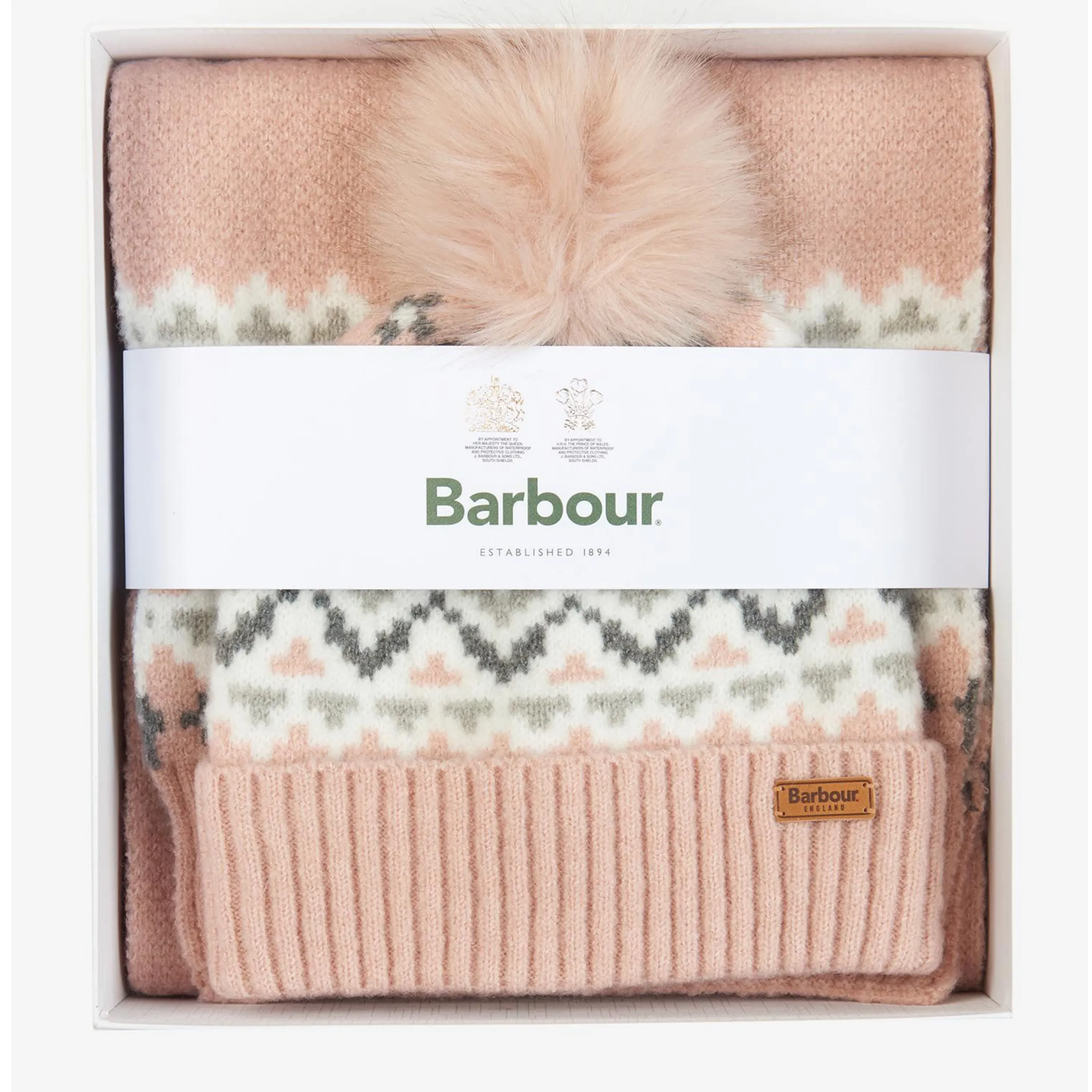 Barbour Eden Fairisle Beanie & Scarf Giftset LGS0076