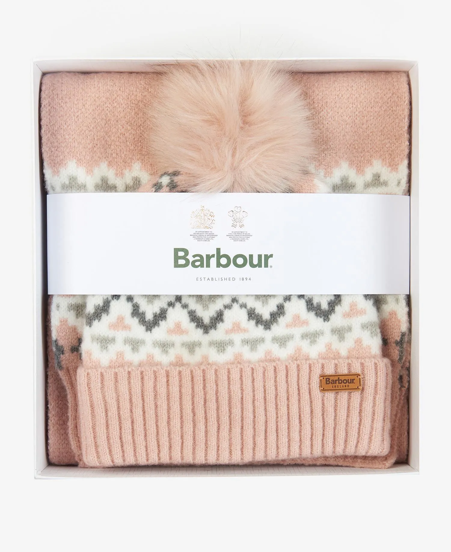 Barbour Eden Fairisle Beanie & Scarf Giftset LGS0076