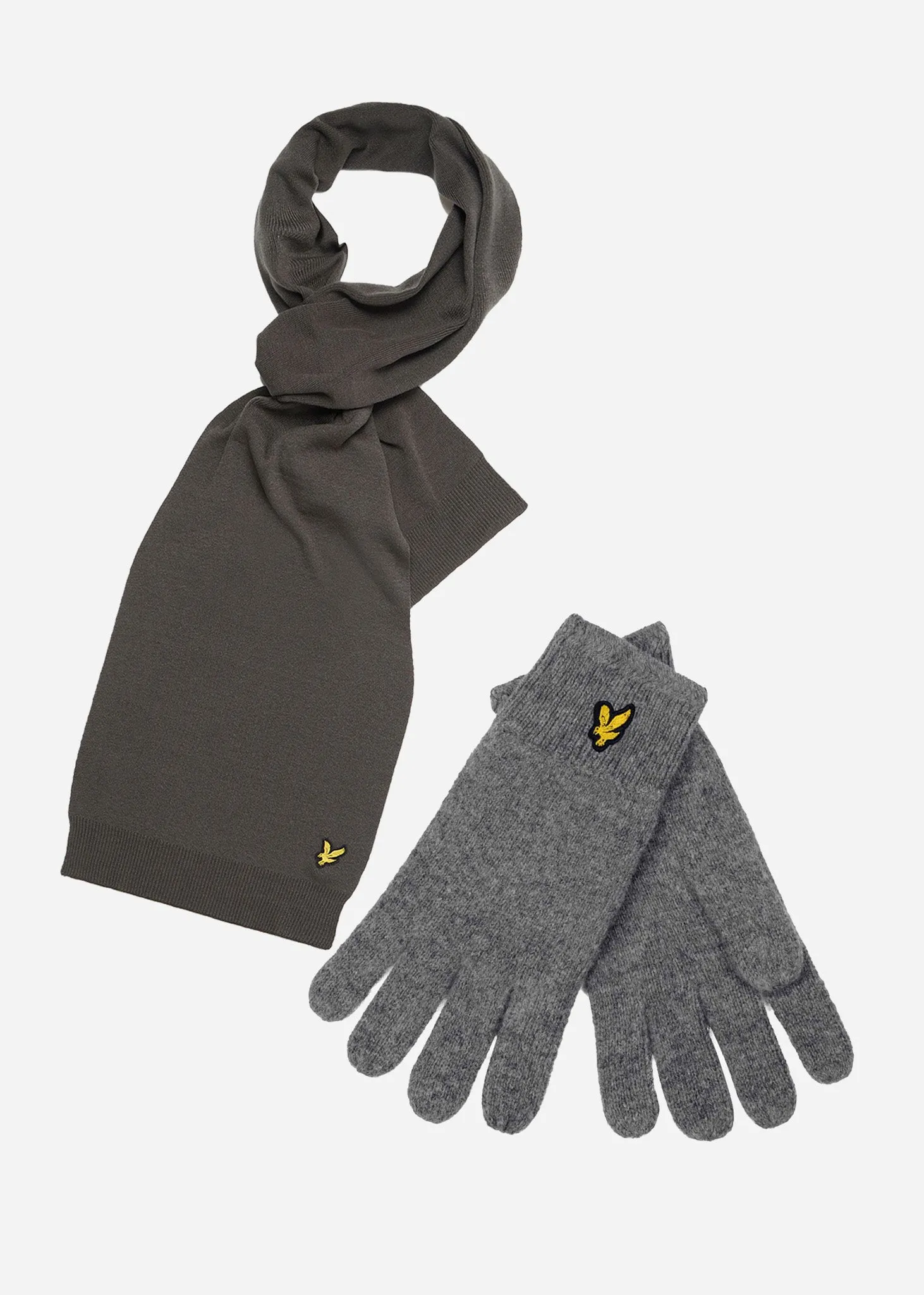 Beanie & Gloves set - mid grey marl