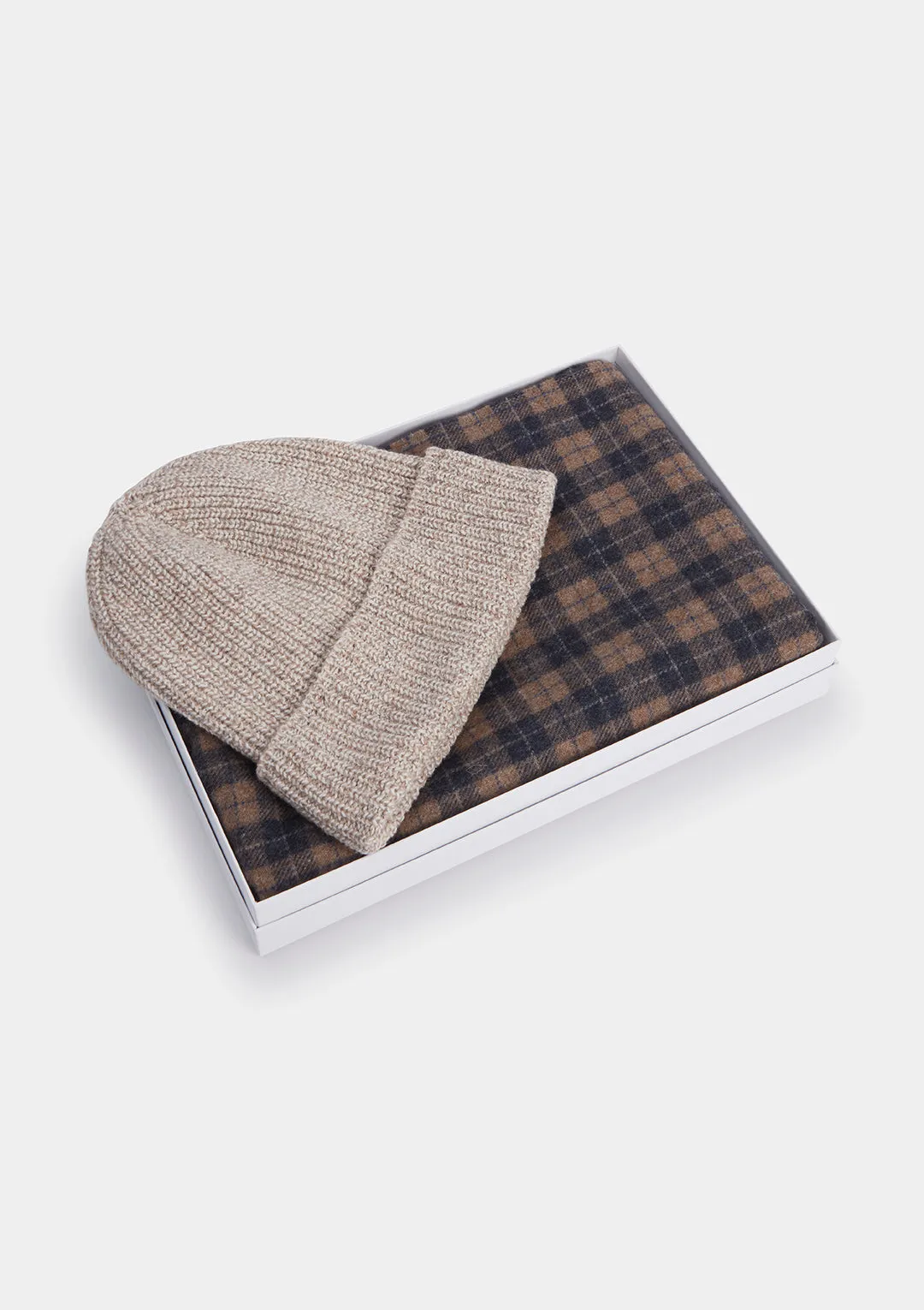 Beige Hat & Scarf Gift Box