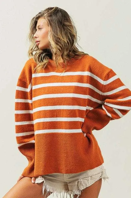 Bibi Ribbed Striped Sweater