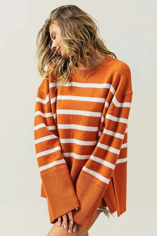 Bibi Ribbed Striped Sweater