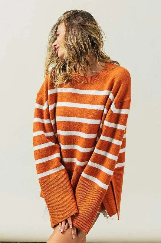 Bibi Ribbed Striped Sweater